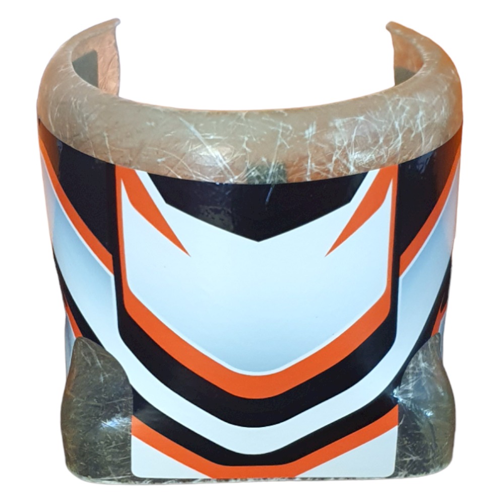 PROTECTION CYLINDRE KZ125 FIBRE + STICKER ORANGE